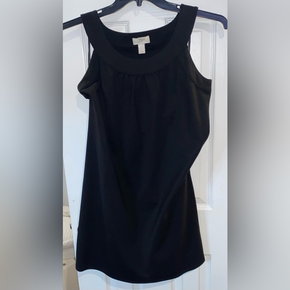 Ann Taylor Loft Round Neck Blck Sleeveless Dress *NEW*